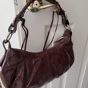 Ladies Francesco Biasia Handbag- Patent Bordeaux C